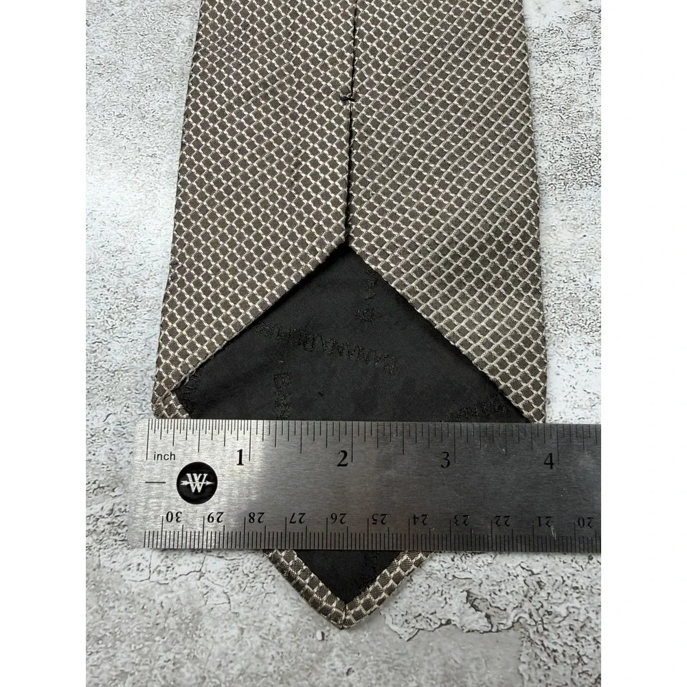 Banana Republic 100% Silk Pointed Necktie Mens One Size Brown Geometric Jacquard